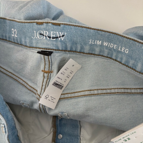 NWT J. Crew Full-length Slim Wide-leg Jean Doriel Wash Blue - Picture 4 of 6